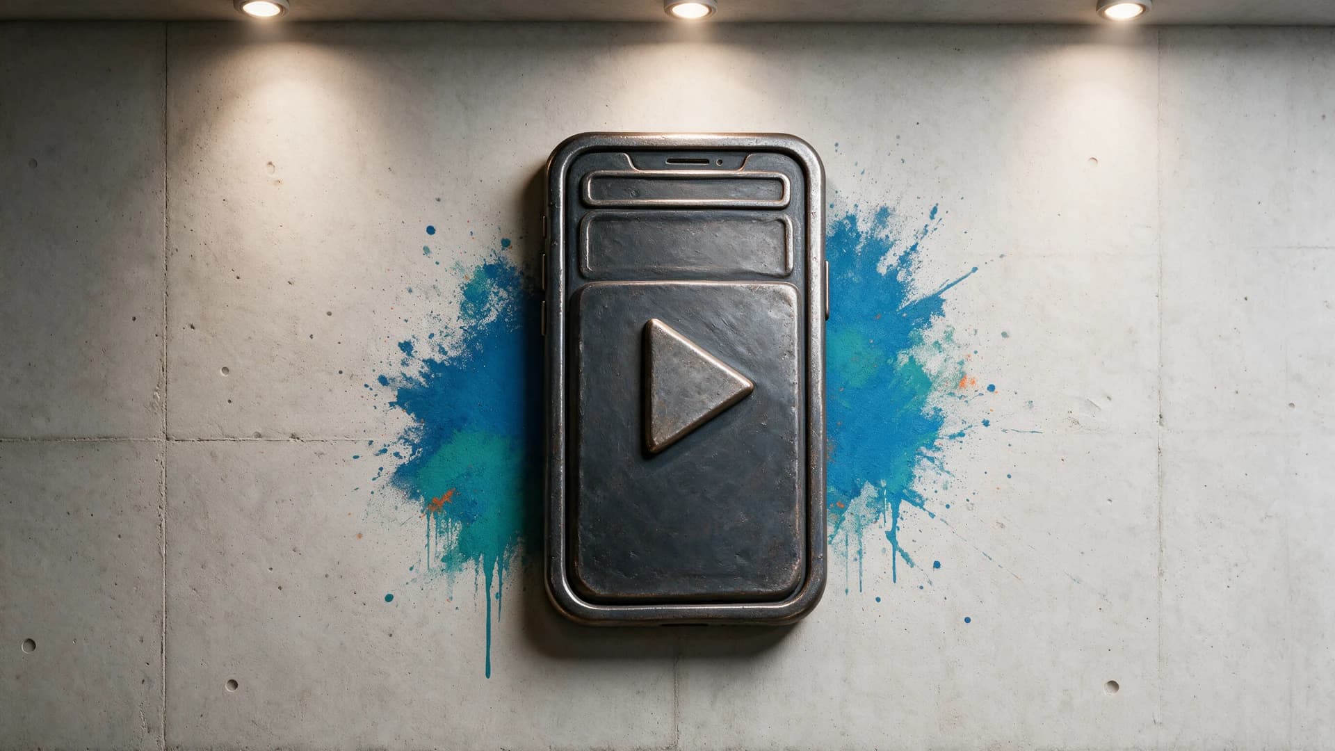 Smartphone mit Play-Symbol für Reels und Social-Media-Inhalte